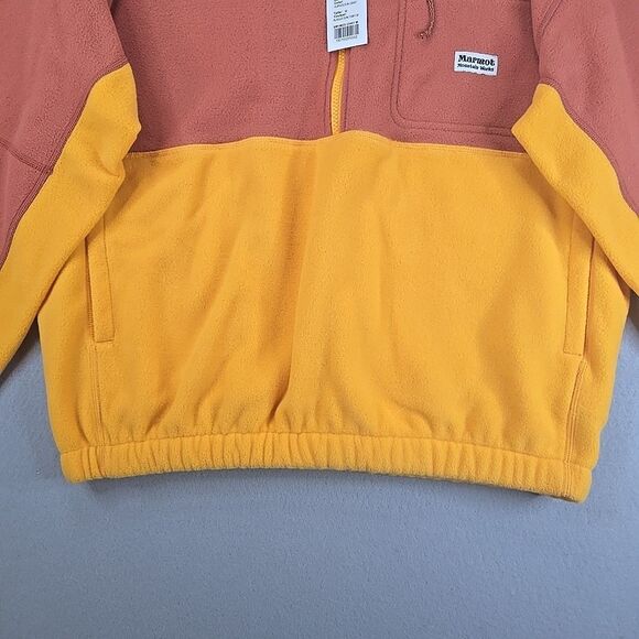 Marmot Mountain Works Retro Rocklin 1/2-Zip Fleece Auburn/Golden Sun Mens M NWT - Picture 4 of 11